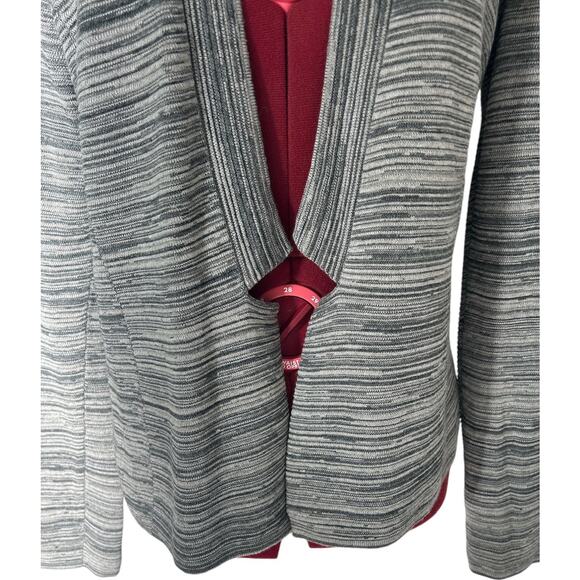 Eileen Fisher Size XXS TP Organic Cotton Blend Gray Ribbed Open Cardigan - Picture 4 of 7